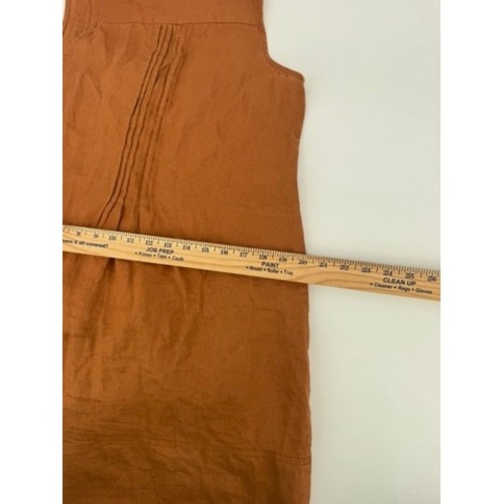 Quince European Linen Sleeveless Swing Dress Womens Small Terracotta Pintuck - Picture 8 of 12